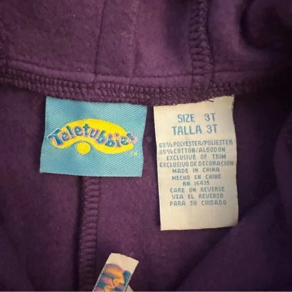 Rare NWT Vintage 1999 Teletubbies Tinky Winky Toddler Hooded Romper Size 3T